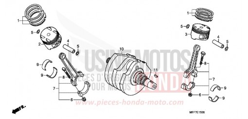 VILEBREQUIN/PISTON XL700VA9 de 2009